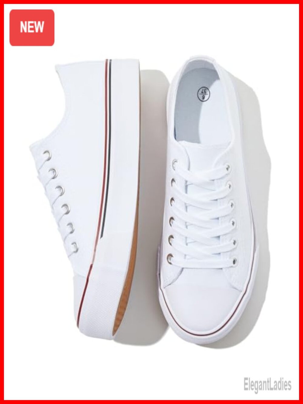 White Canvas Fashion Sneakers Women Slip Resistant Low Top Lace Up Running Shoes